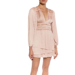 Ulla Johnson Corrine Pleated Dress Peony